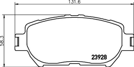 Колодки тормозные дисковые передние Toyota Camry 2.4, 3.0, 3.3 (01-06) - (0446533320, 04465YZZF5, 0446533340) NISSHINBO NP1017 (фото 1)