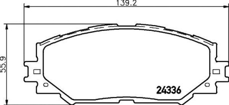 Колодки тормозные дисковые передние Toyota Auris,Corollla 1.3, 1.4, 1.6, 2.0 (07-),RAV 4 2.5 (12-) - (0446512610, 0446542190, 0446542180) NISSHINBO NP1019 (фото 1)