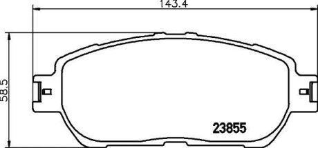 Колодки тормозные дисковые передние Lexus ES 3.0, 3.3 (01-06) - (0446508030, 044652850, 0446528510) NISSHINBO NP1024