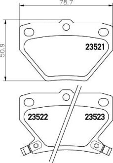 Колодки гальмівні дискові задні Toyota Yaris, Corolla 1.3, 1.4, 1.5, 1.6 (01-05) - (0446620090, 0446652010, 0446652020) NISSHINBO NP1032