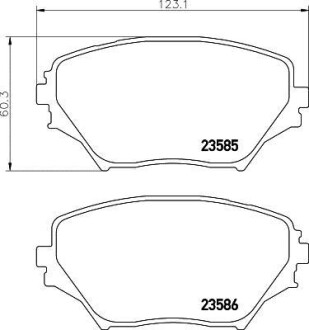 Колодки гальмівні дискові передние Toyota RAV-4 1.8, 2.0 2.4 (00-05) - NISSHINBO NP1036