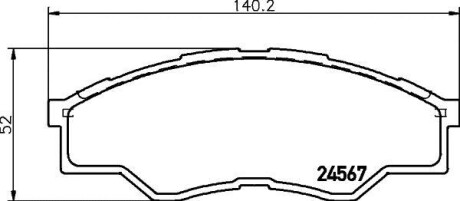 Колодки тормозные дисковые передние Toyota Hilux 2.5, 2.7, 3.0 (07-) - (044650K010, 044650K160, 04465YZZDW) NISSHINBO NP1055