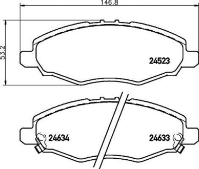 Колодки тормозные дисковые передние Toyota Hilux 2.5 (04-) - (044650K110, 044650K040, 044650K100) NISSHINBO NP1057