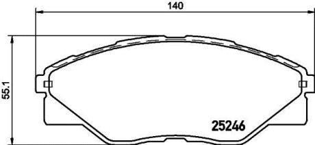 Колодки гальмівні дискові передні Toyota Hilux 2.5 (05-) - NISSHINBO NP1061