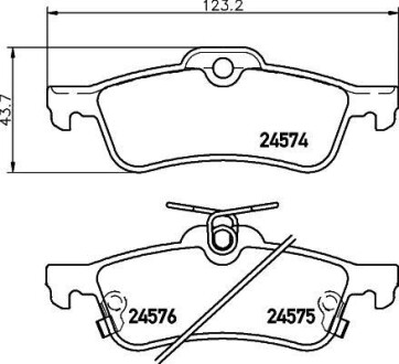 Колодки гальмівні дискові задні Toyota Yaris 1.3, 1.4, 1.5 (10-)/Honda Civic 1.4, 1.8, 2.2 (12-) - (044660D010, 044660D010000) NISSHINBO NP1068