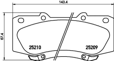 Колодки тормозные дисковые передние Toyota Hilux 2.5, 3.0, 4.0 (07-) - (044650K260, 044650K330) NISSHINBO NP1069