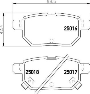 Колодки тормозные дисковые задние Toyota Auris, Yaris 1.3, 1.4, 1.6 (06-) - NISSHINBO NP1071