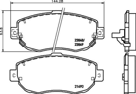 Колодки тормозные дисковые передние Lexus IS 200, 300 (01-05) - NISSHINBO NP1073