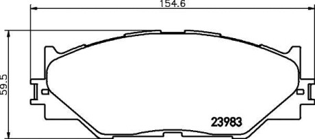 Колодки гальмівні дискові передні Toyota IS 220d, 250, 300h (05-13) - (0444653020, 0446553020, 0446553040) NISSHINBO NP1082