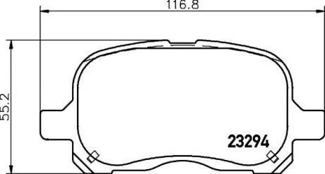 Колодки тормозные дисковые передние Toyota Corolla 1.2, 1.4, 1.6 (97-01) - (ay040ty012, ay040ty031, 0446510040) NISSHINBO NP1088