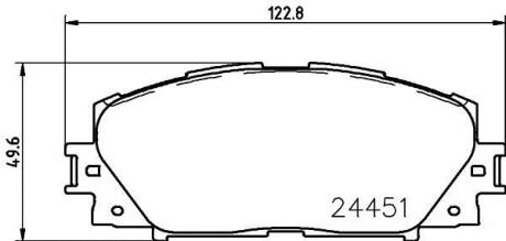 Колодки гальмівні дискові передні Toyota Corolla 1.8 (12-), Yaris 1.0, 1.3, 1.4 (05-) - (0446552260, 0494552130) NISSHINBO NP1091