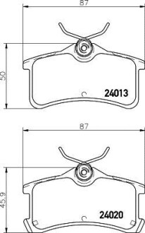 Колодки тормозные дисковые задние Toyota Avensis, Corolla 1.4, 1.6, 1.8, 2.0 (99-03) - NISSHINBO NP1103