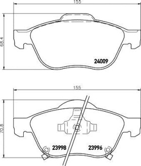 Колодки тормозные дисковые передние Toyota Avensis 1.6, 1.8, 2.0 (97-03) - (0446505090, 0446505080, 0446505050) NISSHINBO NP1117