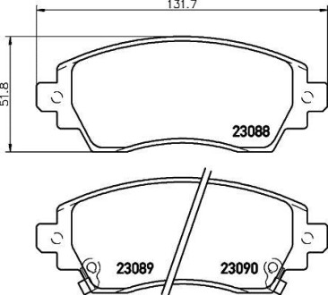 Колодки тормозные дисковые передние Toyota Corolla 1.4, 1.6, 2.0 (97-02) - (0446502030, 0446502140, 04465YZZBE) NISSHINBO NP1120 (фото 1)