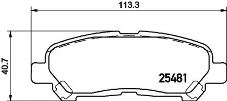 Колодки тормозные дисковые задние Toyota Highlander 2.7, 3.5 (09-) - (0446648120, 044660E020) NISSHINBO NP1122