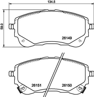 Колодки тормозные дисковые передние Toyota Corolla (19-) - (0446502470, 0446502471) NISSHINBO NP1173 (фото 1)