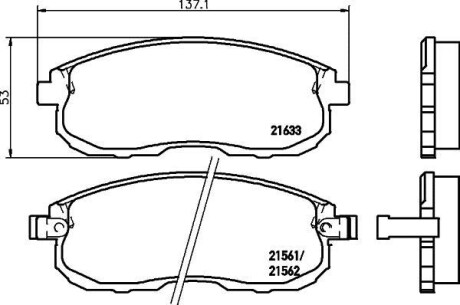 Колодки гальмівні дискові передние Nissan Tiida/Suzuki SX-4 1.5, 1.6, 1.8 (06-) - (410600V090, 4106015E90, 410601E590) NISSHINBO NP2002 (фото 1)