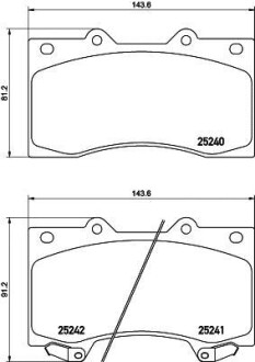 Колодки тормозные дисковые передние Nissan Patrol III 5.6, (10-) - (d10601LB0A, D10601LB1A, D10601LB2A) NISSHINBO NP2018