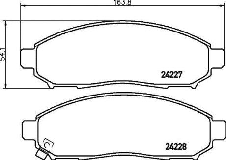 Колодки гальмівні дискові передні Nissan Pathfinder, Navara 2.0, 2.5, 3.0 (05-) - NISSHINBO NP2020