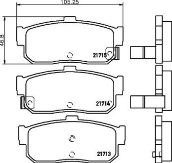 Колодки гальмівні дискові задні Nissan Almera II 1.5, 2.0 (00-) - (440600N690, 4406031U90, 4406031U91) NISSHINBO NP2022 (фото 1)