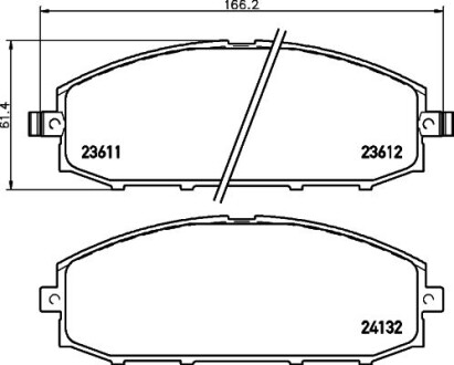 Колодки тормозные дисковые передние Nissan Patrol 3.0, 4.2, 4.8 (00-) (NP2026) - (d1060VC091, 41060VB291, 41060VC091) NISSHINBO NP2026SC