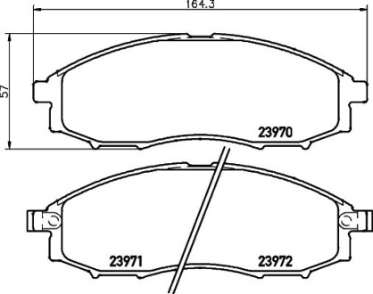 Колодки тормозные дисковые передний Nissan Navara (97-), NP300 (08-) - NISSHINBO NP2027SC