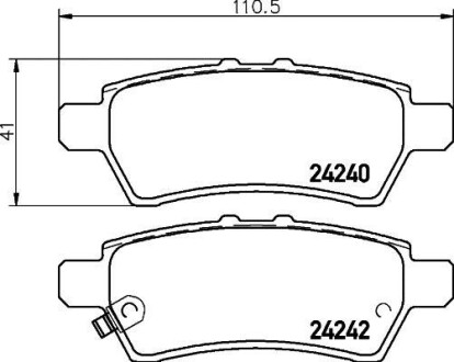 Колодки тормозные дисковые задние Nissan Navara, Pathfinder 2.5, 3.0, 4.0 (05-) - NISSHINBO NP2028