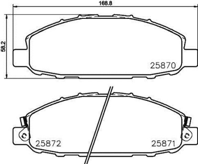 Колодки гальмівні дискові передние Nissan Caravan 2.4, 3.0 (01-) - NISSHINBO NP2042