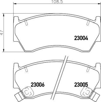 Колодки тормозные дисковые передние Nissan Almera 1.4, 1.6, 2.0 (95-00) - (44060VB190, D106MN22X8, D4060VC090) NISSHINBO NP2043