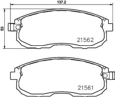 Колодки тормозные дисковые передние Nissan Juke, Tiida 1.5, 1.6 (10-) - NISSHINBO NP2044