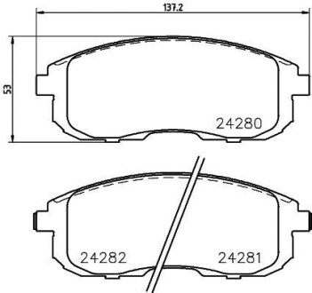 Колодки тормозные дисковые передние Nissan Juke, Tiida 1.5, 1.6, 1.8 (09-) - NISSHINBO NP2046