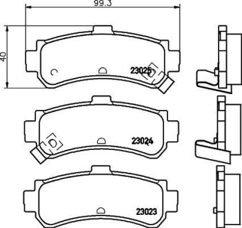 Колодки гальмівні дискові задні Nissan Almera 1.4, 1.6, 2.0 (95-00) - NISSHINBO NP2064