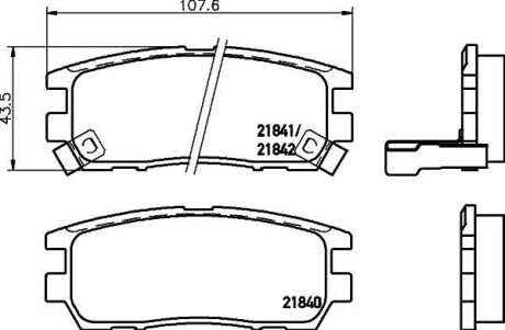 Колодки гальмівні дискові задні Mitsubishi Pajero II 2.6, 2.8, 3.0 (94-00) - (mb858463, mr389571, mr389572) NISSHINBO NP3002