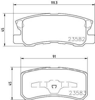 Колодки тормозные дисковые задние Mitsubishi ASX 1.8, 2.0 (10-), Pajero 3.2, 3.8 (07-) - NISSHINBO NP3004