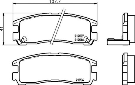 Колодки тормозные дисковые задние Mitsubishi Galant 1.8, 2.0 (96-04) - NISSHINBO NP3013