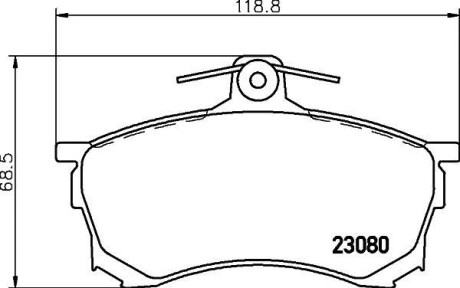 Колодки гальмівні дискові передні Mitsubishi Carisma 1.6, 1.8, 1.9 (00-06) - (mr249240, mr290240, mr389519) NISSHINBO NP3027