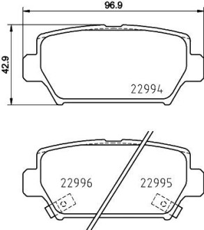 Колодки тормозные дисковые задние Mitsubishi Eclipse (17-) - NISSHINBO NP3038