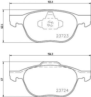 Колодки тормозные дисковые передние Mazda 3, 5 1.4, 1.6 1.8, 2.0 (06-) - NISSHINBO NP5006