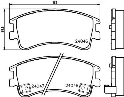 Колодки тормозные дисковые передние Mazda 6 2.0 2.3 (02-07) - NISSHINBO NP5007