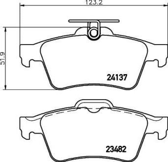 Колодки тормозные дисковые задние Renault Laguna II/Mazda 3 1.6, 1.8, 2.0 (05-) - NISSHINBO NP5009