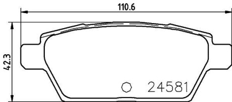 Колодки гальмівні дискові задні Mazda 6 2.3, 3.7 (05-) - (gpya2648zd, gpya2648zc, gpyb2643z) NISSHINBO NP5026 (фото 1)