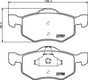 Колодки гальмівні дискові передние Mazda Tribute 2.0, 3.0 (06-08)/Ford KA 1.2, 1.3 (08-) - NISSHINBO NP5028