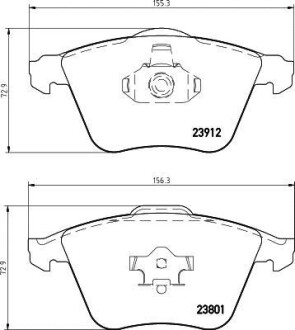 Колодки тормозные дисковые передние Mazda 3, 5 1.4, 1.6, 1.8, 2.0 (04-) - (b3YF3323Z, 1368558, 1464435) NISSHINBO NP5033 (фото 1)