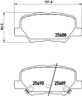 Колодки тормозные дисковые задние Mazda 6/Mitsubishi ASX, Outlander 1.8, 2.0, 2.2, 2.4 (10-) - NISSHINBO NP5038