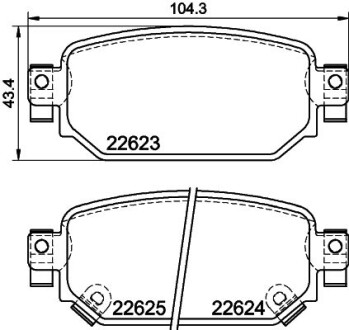 Колодки гальмівні дискові задні Mazda 3 (13-), CX-3 (15-) - (d2Y12643Z, BAY02648ZA, BAY02643ZB) NISSHINBO NP5072