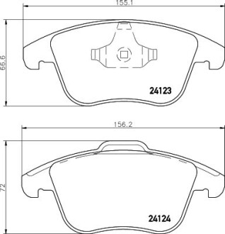 Колодки тормозные дисковые передние Ford Galaxy (06-15)/Mondeo (07-15)/S-Max (06-14)/Citroen C5(01-)/Peugeot 407 SW (04-10) - (1379971, 1432363, 1436498) NISSHINBO NP5077 (фото 1)