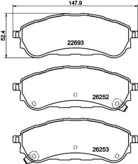 Колодки тормозные дисковые передние/задние Ford Ranger (11-) - (2230083, JB3C2M007AB) NISSHINBO NP5086 (фото 1)