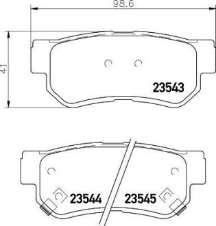 Колодки тормозные дисковые задние Ssang Yong Kyron, Rexton 2.0, 2.7, 3.2 (02-) - NISSHINBO NP6014