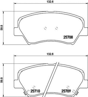 Колодки гальмівні дискові передние Hyundai Accent, i20, Elantra/Kia Rio III 1.4, 1.6, 1.8 (11-) - NISSHINBO NP6015