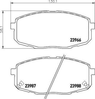 Колодки тормозные дисковые передние Hyundai i30/Kia Ceed 1.4, 1.6, 2.0 (07-) - NISSHINBO NP6023